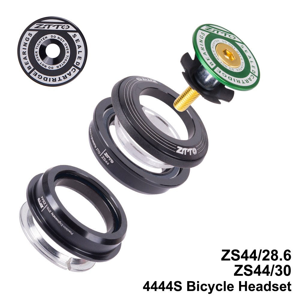 ZTTO MTB Bicycle 4444S Headset 44mm ZS44 1-1/8" 28.6mm Straight Tube Fork Mountain Road Bike Frame Low Profile Semi-Integrated