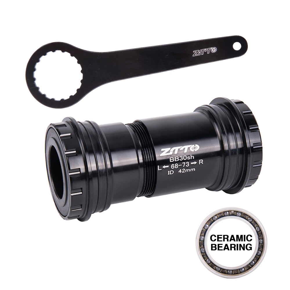ZTTO BB30 24mm Bottom Brackets Ceramic Bearing Adapter Bicycle 42mm Center Shell Press Fit Axle MTB Road Bike Dual Silicone Seal