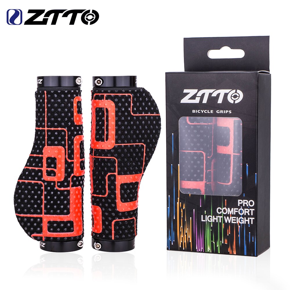 MTB Road Bike Handlebar Anti-slip Handle Grip Lock Bar Bicycle Red Black Rubber Grips High Density Sponge Bicycle Parts