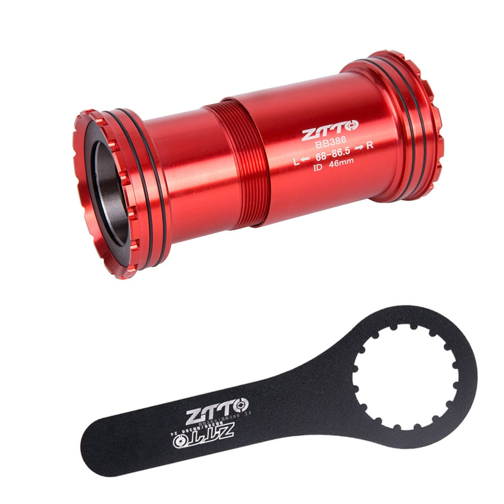 ZTTO BB386 Ceramic Bearing Press Fit Bottom Brackets 30mm Axis for MTB Road Bike 46mm Frame Durability Thread Lock BB 30 Crank