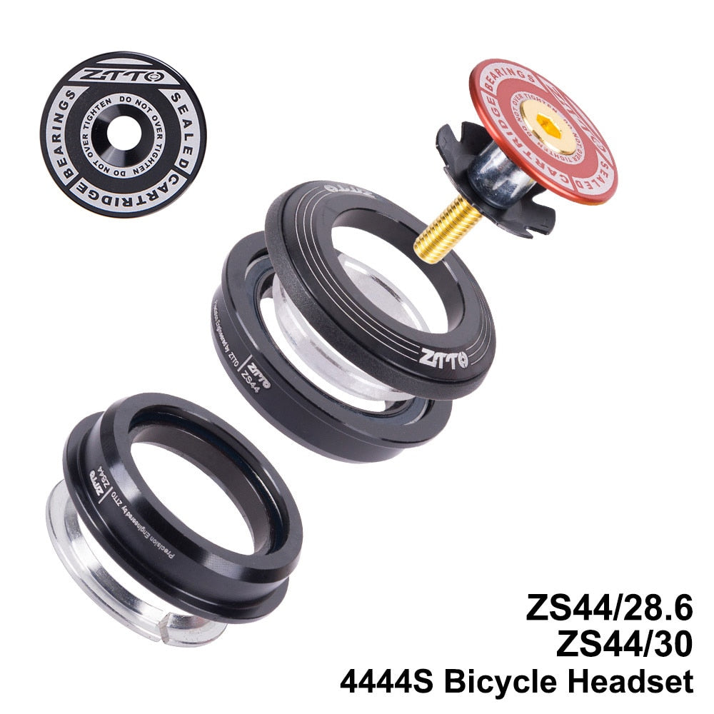 ZTTO MTB Bicycle 4444S Headset 44mm ZS44 1-1/8" 28.6mm Straight Tube Fork Mountain Road Bike Frame Low Profile Semi-Integrated