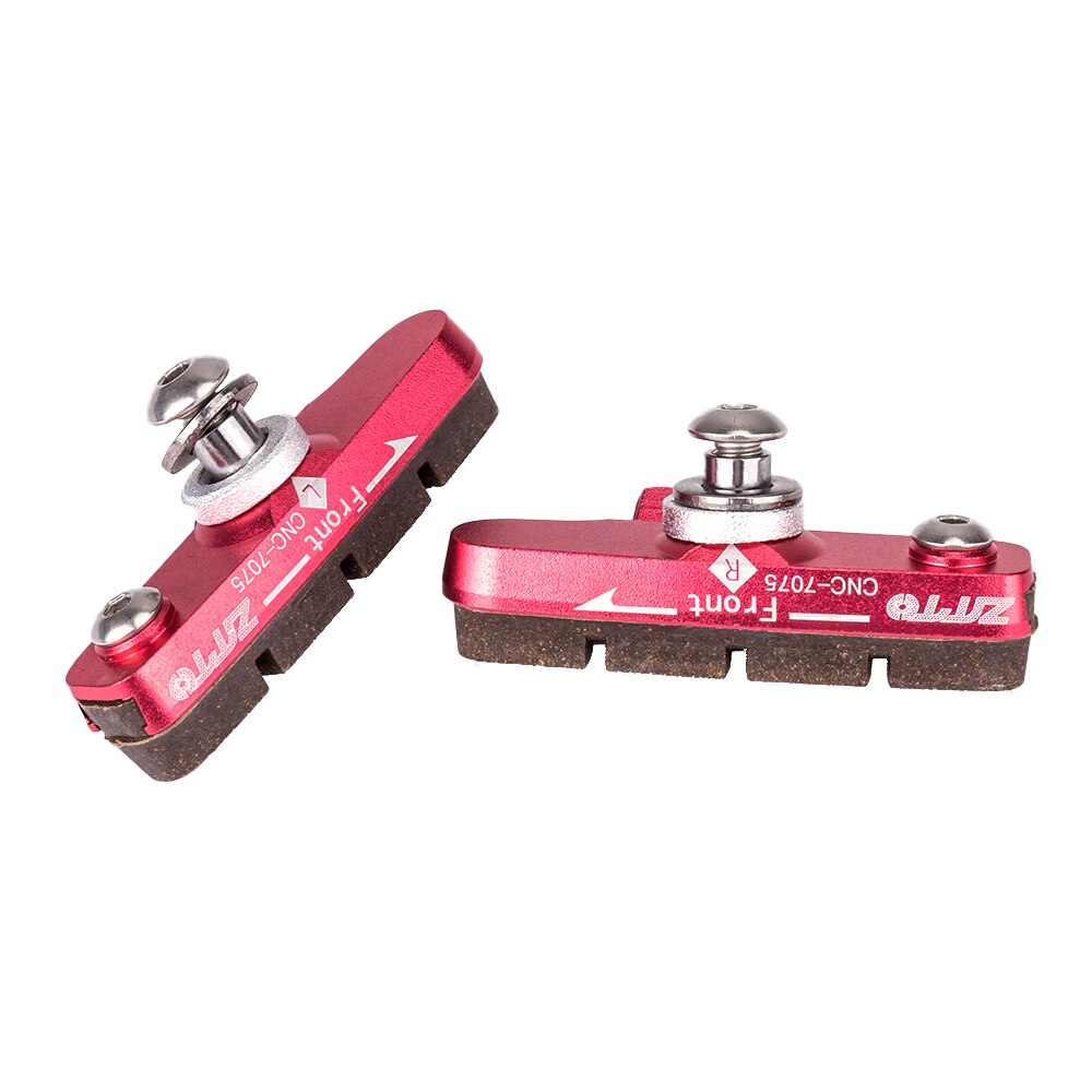 ZTTO Road Bike Caliper Brake Pads Replaceable Rubber CNC Aluminum Shell 1Pair Block Lightweight Braking Shoes For Carbon Part