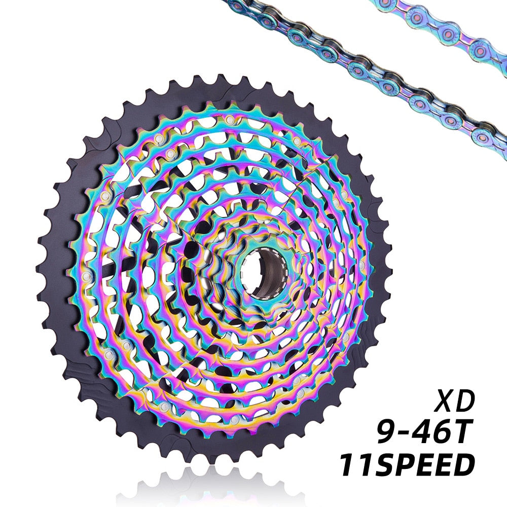 ZTTO ULT 11 Speed 9-46T Rainbow Cassette MTB XD Core Ultralight 363g Steel Durable Ultimate11s Sprocket 9-46 k7 511% Range