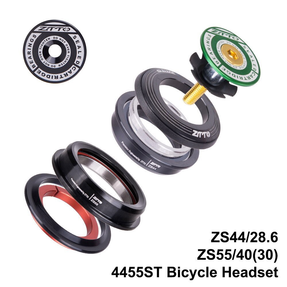 ZTTO 4455ST MTB Headset ZS44 ZS55 Tapered Straight Universal 1.5 Inch 28.6mm Fork Zero Stack Semi Integrated With Cups Road Bike