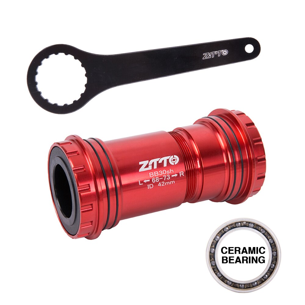 ZTTO BB30 24mm Bottom Brackets Ceramic Bearing Adapter Bicycle 42mm Center Shell Press Fit Axle MTB Road Bike Dual Silicone Seal