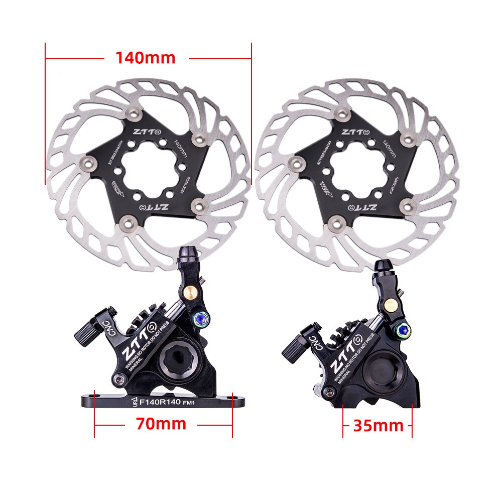 ZTTO Gravel Road Bike Hydraulic Disc Brake Flat Mount CX Rotor Brake Caliper CNC Bicycle Mechanical Wire Pull Cooling Pads 105