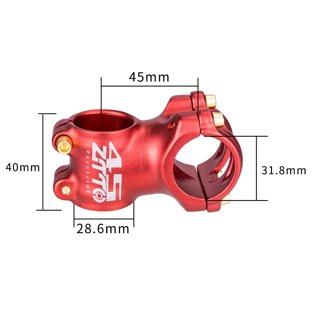 ZTTO Bicycle MTB 45mm Stem 7 Degree 31.8mm Lightweight Purple Green Black Red Road Bike Gravel Short High Strength