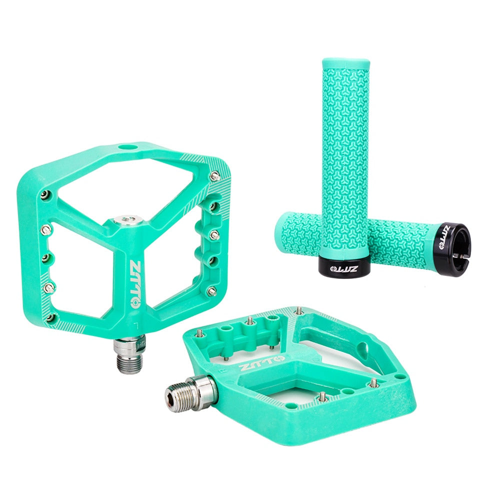 ZTTO MTB Ultralight Flat Pedal Bearings XC AM Mountain BMX Anti-slip Big Foot DU Bushing Colorful Nylon Plastic 9/16" Bicycle