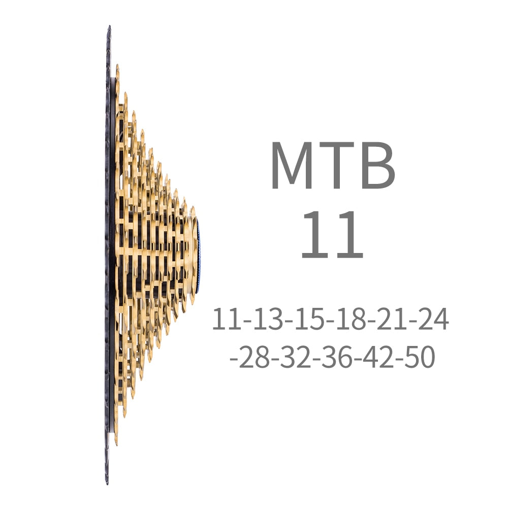 ZTTO MTB 11 Speed 11-50 46T Golden Cassette 50T 11v k7 Ultralight Steel Lightweight 11s 11speed Sprocket HG Standard
