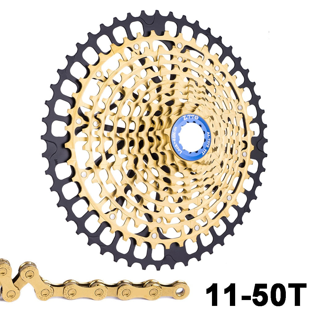 ZTTO MTB 11 Speed 11-50 46T Golden Cassette 50T 11v k7 Ultralight Steel Lightweight 11s 11speed Sprocket HG Standard