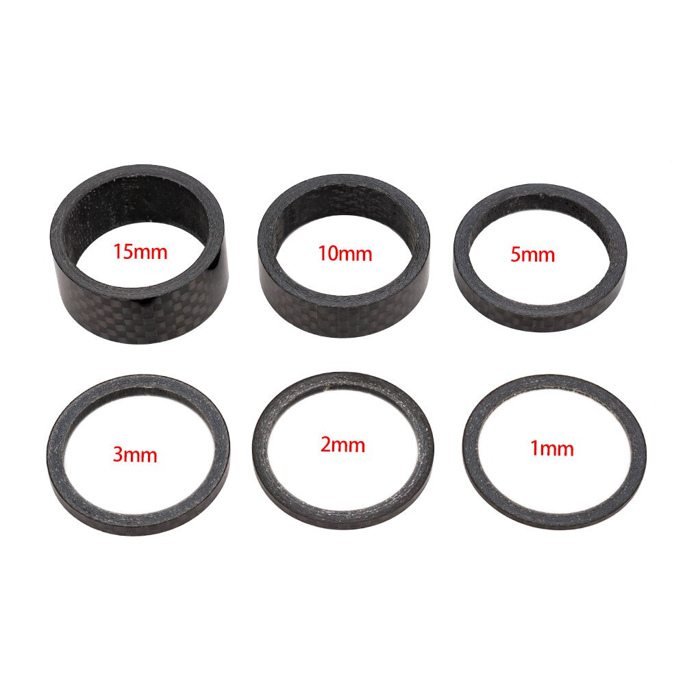 ZTTO Bicycle Headset Washer Stem Spacer 5 10 15mm Aluminum Alloy Carbon Ring Fit for 28.6mm Fork Steerer