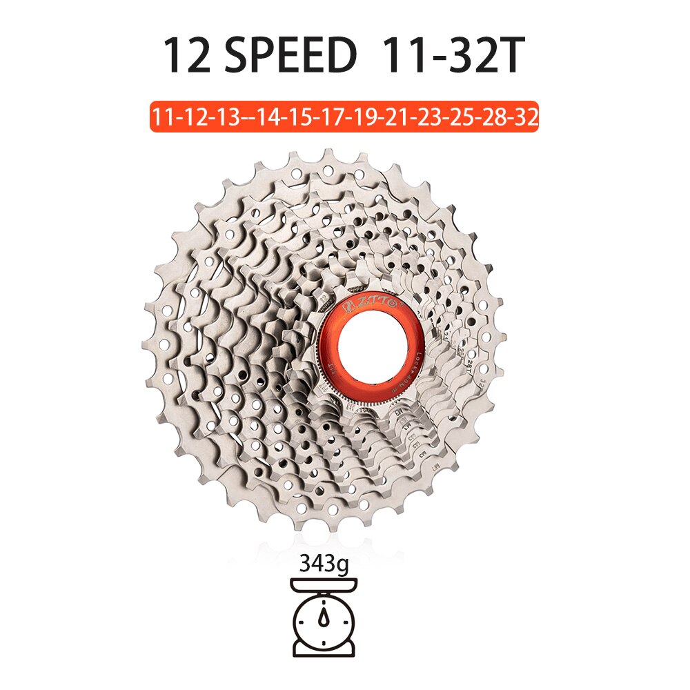ZTTO Road Bike 12 Speed 11-28 Cassette UltraLight 12s 11/32T Gravel Bike 11/34T 12Speed Rainbow K7 Oil Slick 12V CNC Spocket