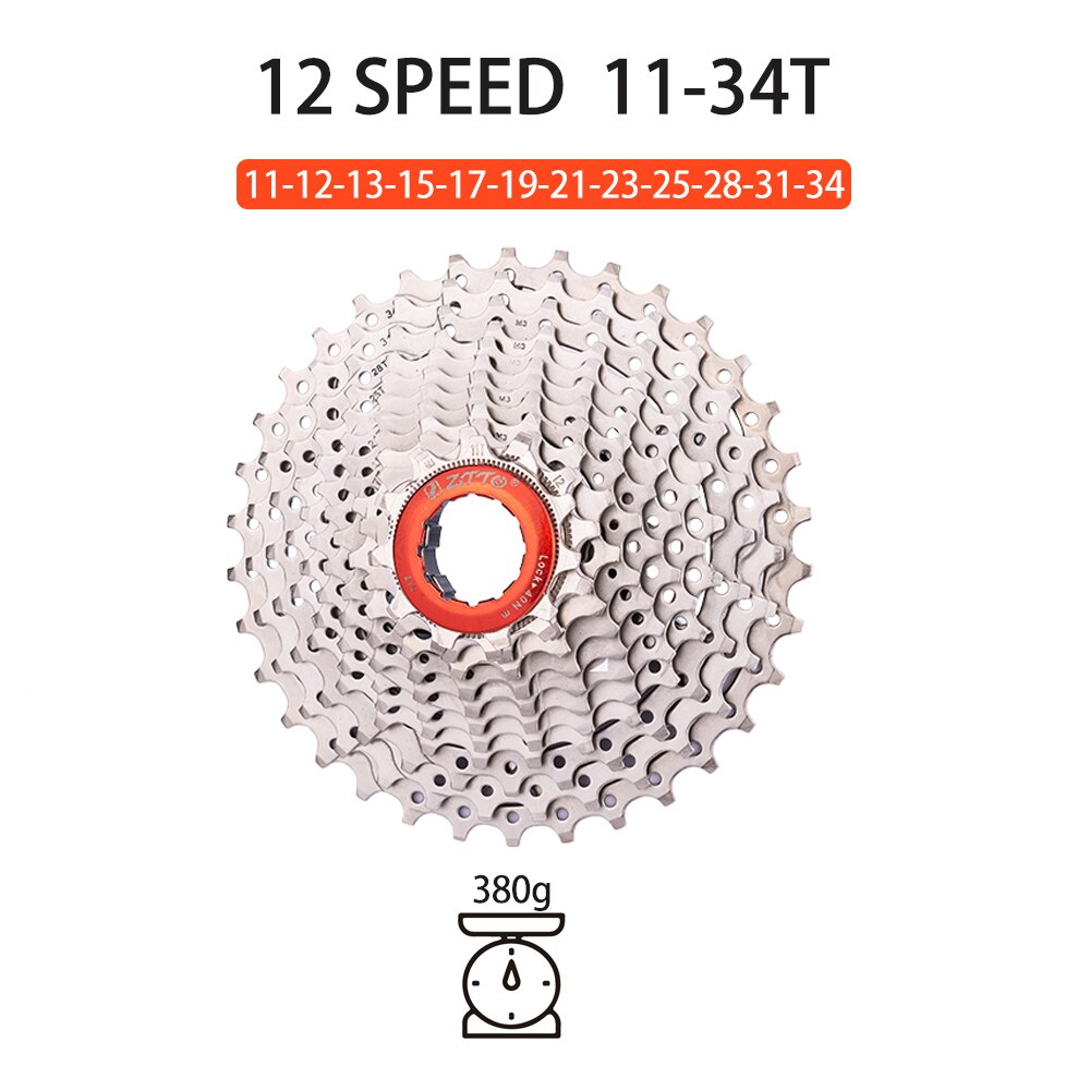 ZTTO Road Bike 12 Speed 11-28 Cassette UltraLight 12s 11/32T Gravel Bike 11/34T 12Speed Rainbow K7 Oil Slick 12V CNC Spocket