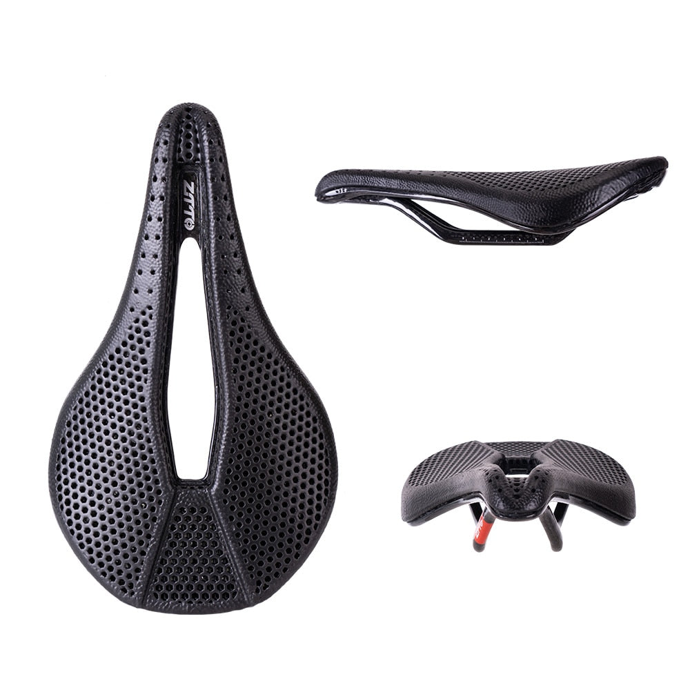 ZTTO Bicycle 3D Printed Saddle Titanium Carbon Rails Ti Power Patented Material Comfortable Road Bike MTB Seat Honeycomb Cushion
