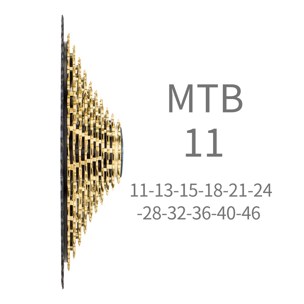 ZTTO MTB 11 Speed 11-50 46T Golden Cassette 50T 11v k7 Ultralight Steel Lightweight 11s 11speed Sprocket HG Standard