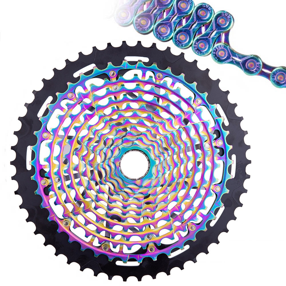 ZTTO MTB XD 12 Speed 9-50T Cassette Ultralight CNC Steel Rainbow Golden 375g Ultimate 12speed 9x46 Sprocket 1299 k7 Colorful ULT