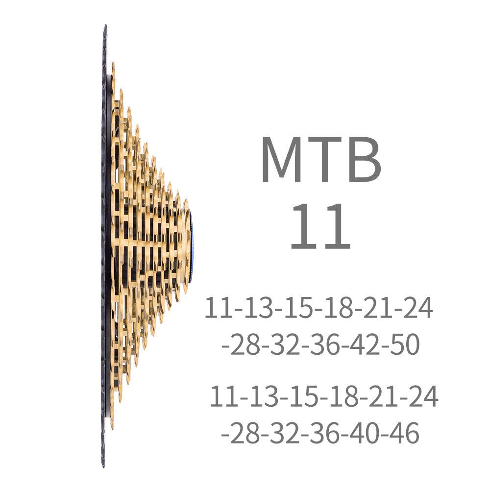 ZTTO MTB 11 Speed 11-50 46T Golden Cassette 50T 11v k7 Ultralight Steel Lightweight 11s 11speed Sprocket HG Standard