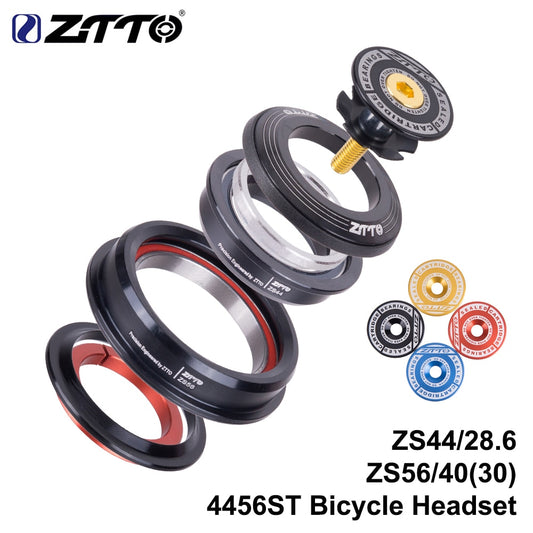 ZTTO Bicycle Internal Headset 44mm 56mm MTB Threadless Sealed Bearing 45 Degree ZS44 ZS56 Tapered Straight Fork Steerer 4456ST