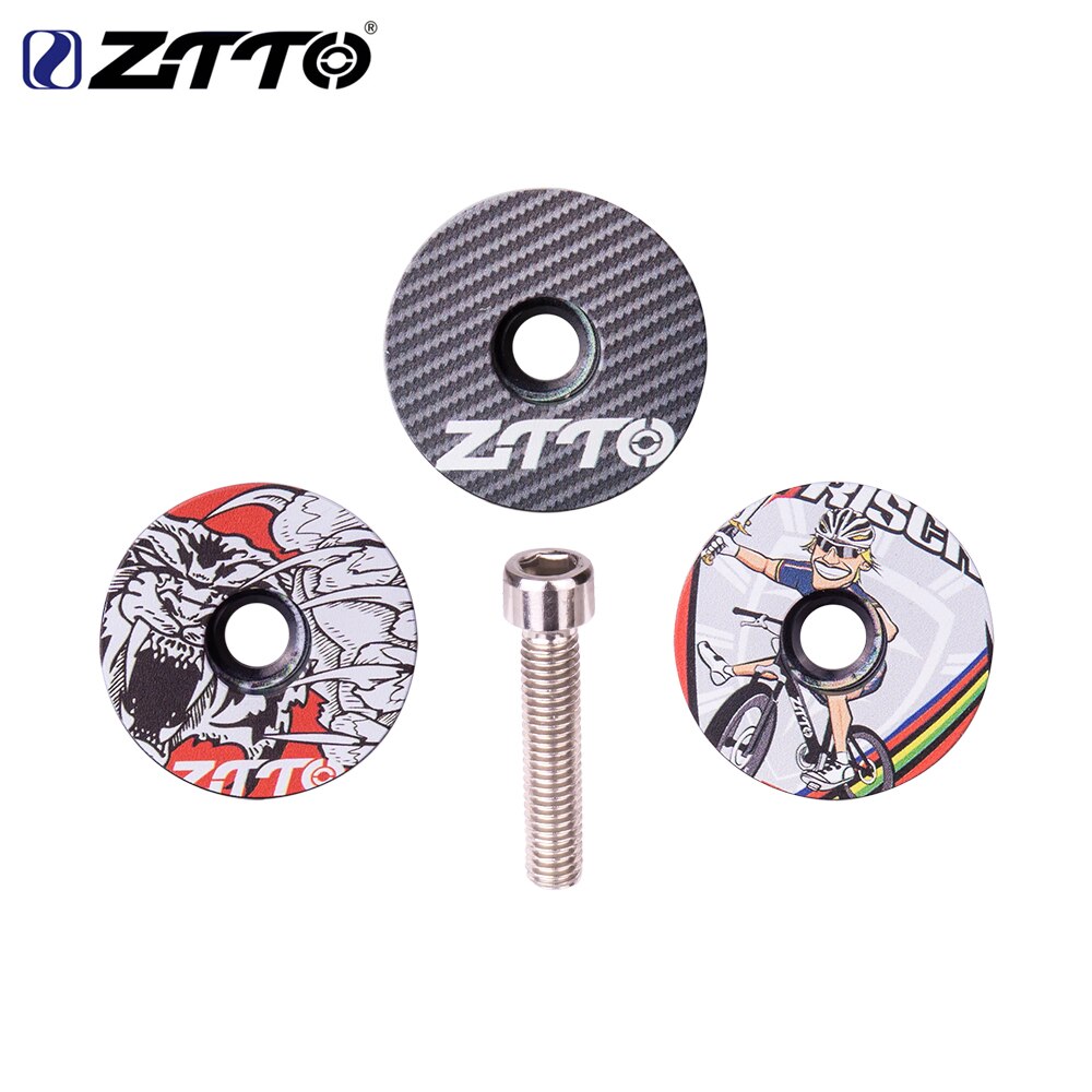 ZTTO MTB Bicycle Headset stem Cap 1-1/8" fork Top Cover Special printing Cap Headsets Aluminum Alloy Mountain Road Bike