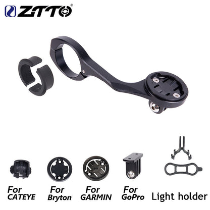 ZTTO Bicycle Out Front Aluminum Computer Holder GPS Mount FlashLight stander Sturdy Cameras Rack for Road Bike 25.4 31.8mm