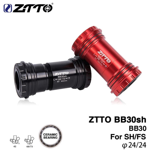 ZTTO BB30 24mm Bottom Brackets Ceramic Bearing Adapter Bicycle 42mm Center Shell Press Fit Axle MTB Road Bike Dual Silicone Seal