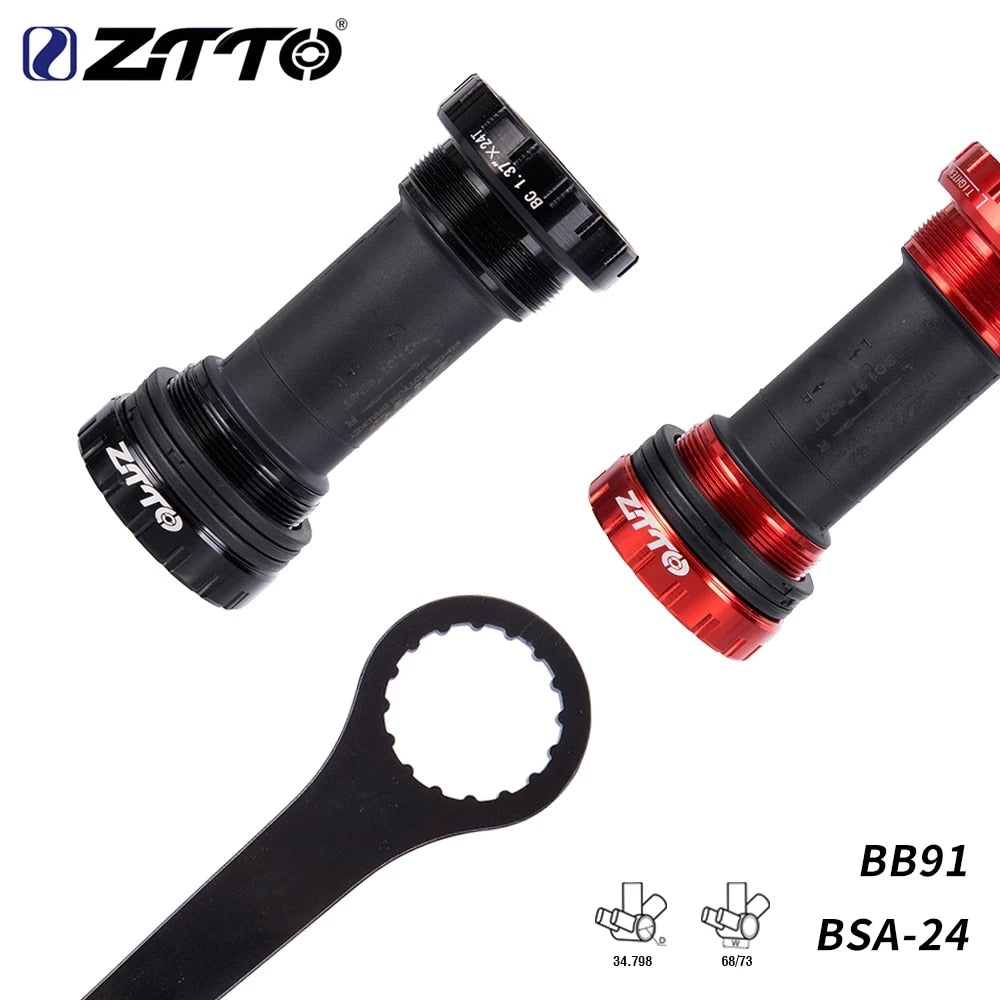 ZTTO BB91 Bicycle Bottom Bracket Sealed Bearing Thread Type 68 73 BSA68 Shell 24mm Spline Axis Wrench MTB Road Bike Waterproof