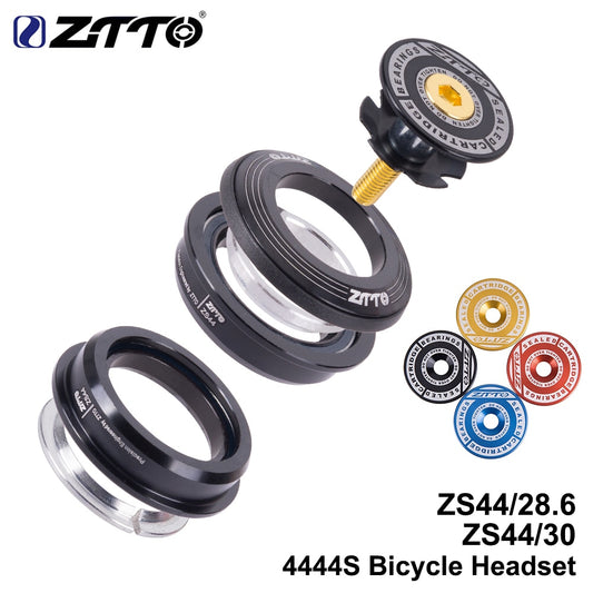 ZTTO MTB Bicycle 4444S Headset 44mm ZS44 1-1/8" 28.6mm Straight Tube Fork Mountain Road Bike Frame Low Profile Semi-Integrated