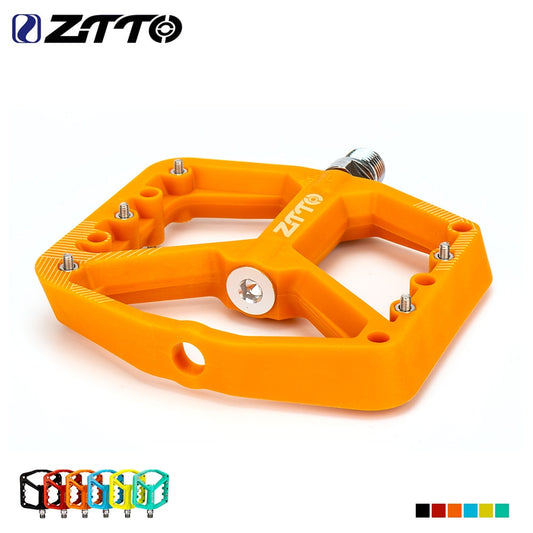 ZTTO MTB Ultralight Flat Pedal Bearings XC AM Mountain BMX Anti-slip Big Foot DU Bushing Colorful Nylon Plastic 9/16" Bicycle