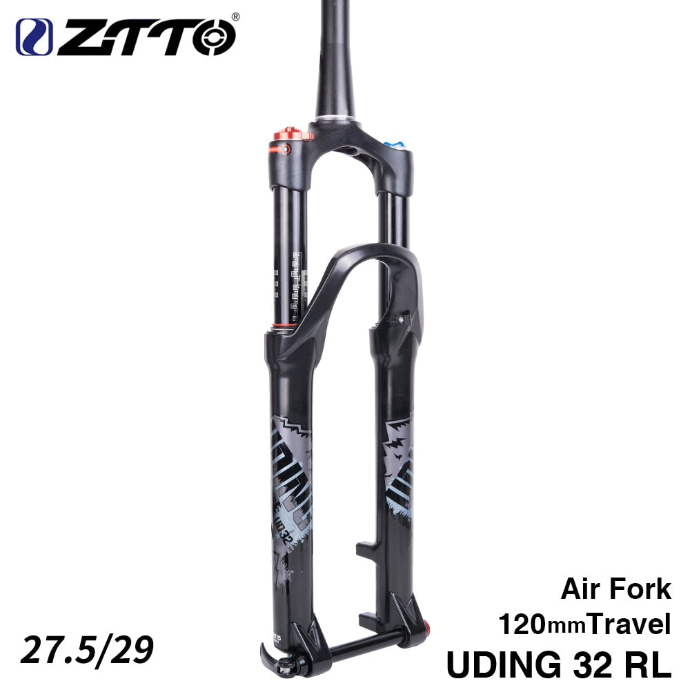 ZTTO 120mm Travel Air Fork 26 27.5 Inch Forged Thru Axle QR Quick Release Suspension Straight Tapered Tube MTB Bicycle Bike Fork