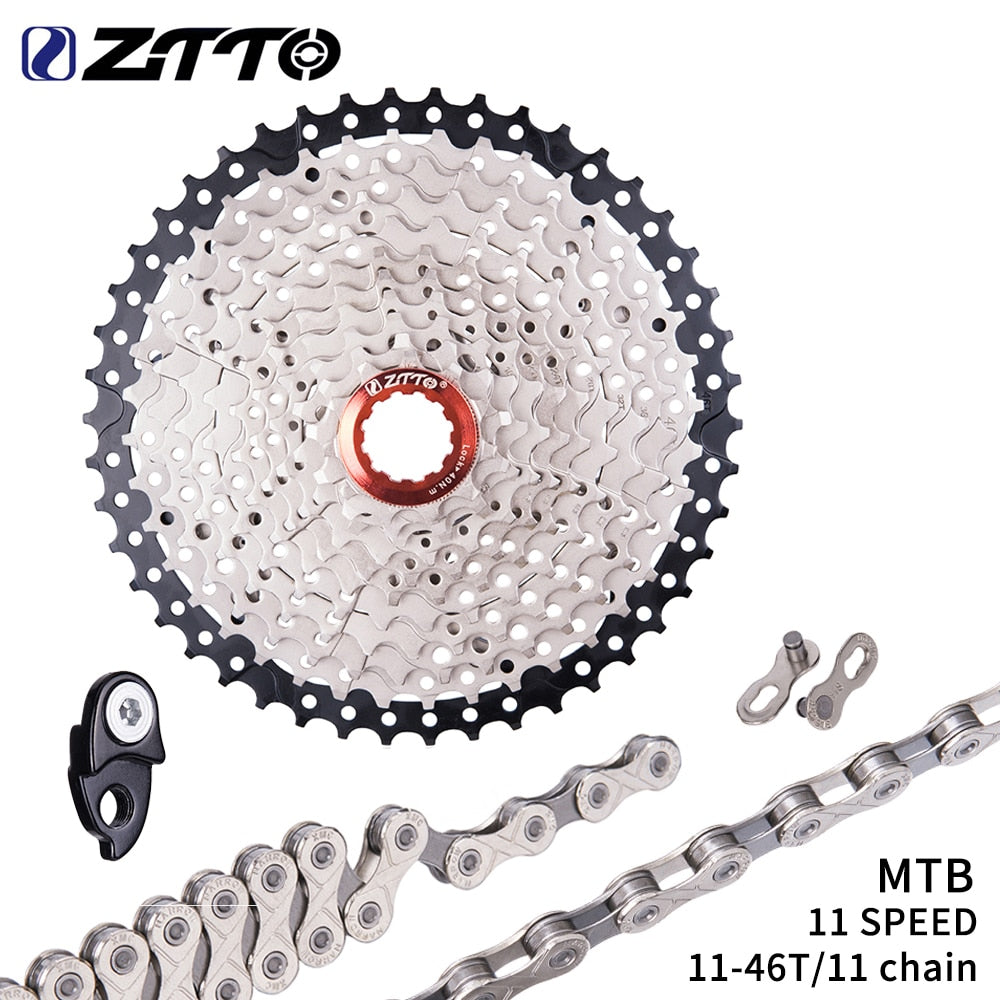ZTTO MTB Mountain Bike 11s 11-46T Cassette And Chain Sprockets Flywheel Ratios For Parts M9000 XT SLX R GX X1 XO