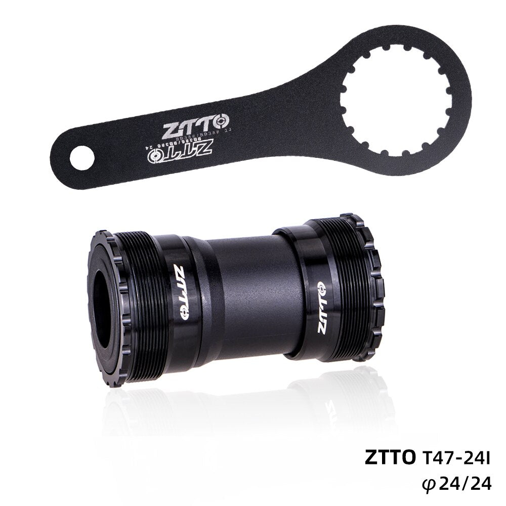 ZTTO Bicycle T47 Bottom Bracket 24 Crankset DUB 29 30mm Sealed Bearing Thread 47 68 73mm Shell 28.99mm Spline Axis MTB Road Bike