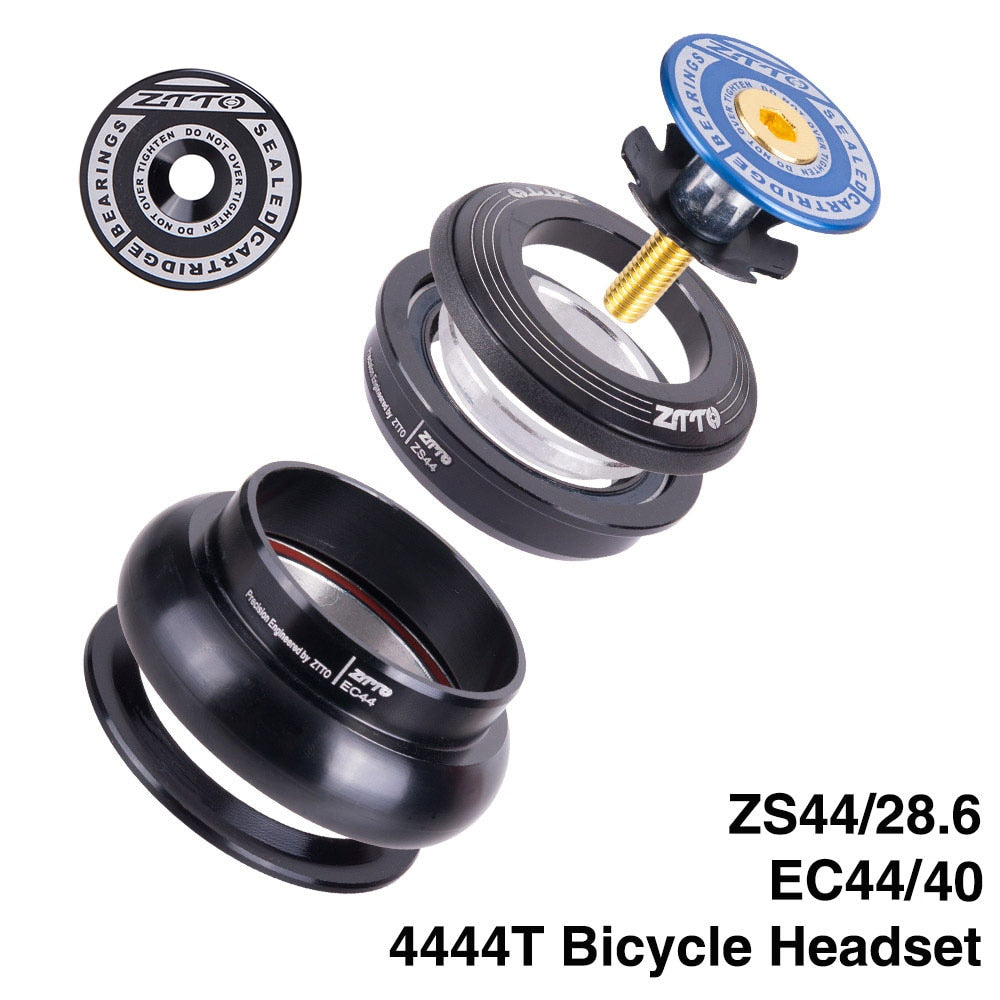 ZTTO Bicycle Headset 4444T MTB 44mm ZS44 EC44 CNC 1 1/8"-1 1/2" Straight Tube Frame to Tapered Tube Fork 1.5 Adapter Headset