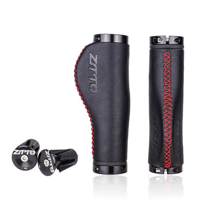 ZTTO MTB Bicycle Ergonomics leather grips Retro style well-matched with Titanium frame Hand stitch grips handle