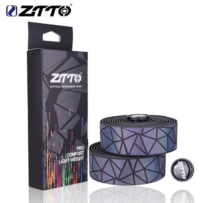ZTTO Gravel Bike Reflective Bar Tape Road bike colorful Gradient color Non-slip Handlebar tapes Bicycle EVA Tape  Bartape BD6