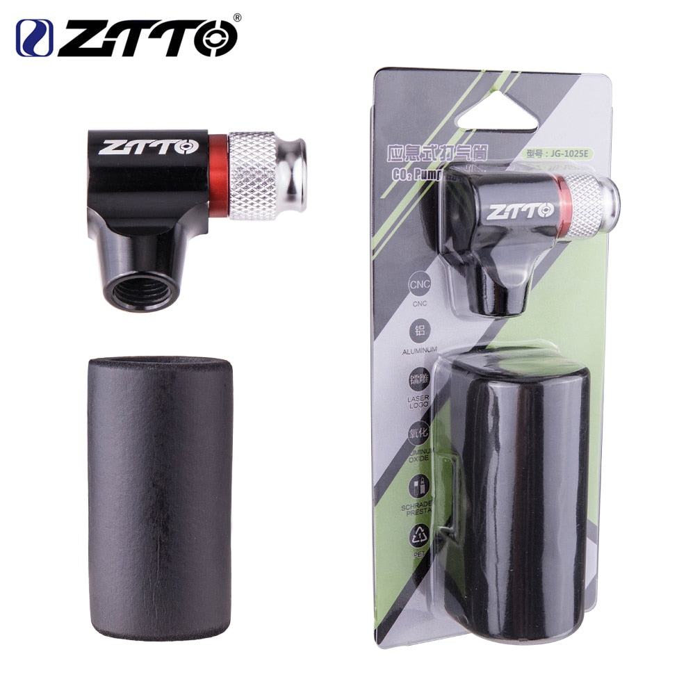 ZTTO Bicycle CO2 Pump CO2 Cartridge Adapter Mount High Pressure FV AV Compatible Schrader Presta Valve Bike Tire Air Pump