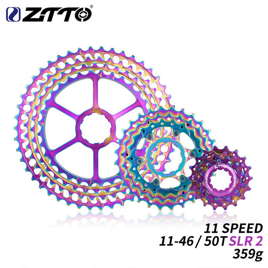 ZTTO 11 Speed 11-46T SLR 2 Bicycle Rainbow 11-50T Cassette HG system 11s ultralight Colorful 46T CNC k7 For MTB GX X1 NX M8000