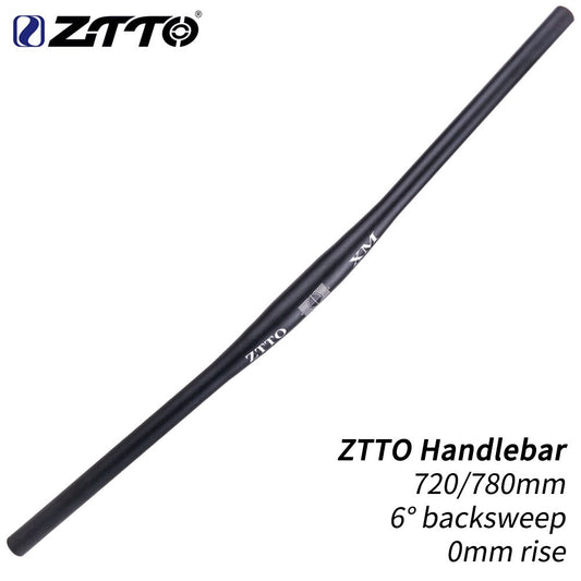 ZTTO XM MTB Bicycle Handlebar 720mm 780mm 31.8mm Aluminum Alloy Handle Bar Flat Bar Straight Thick Tube 6 Backsweep