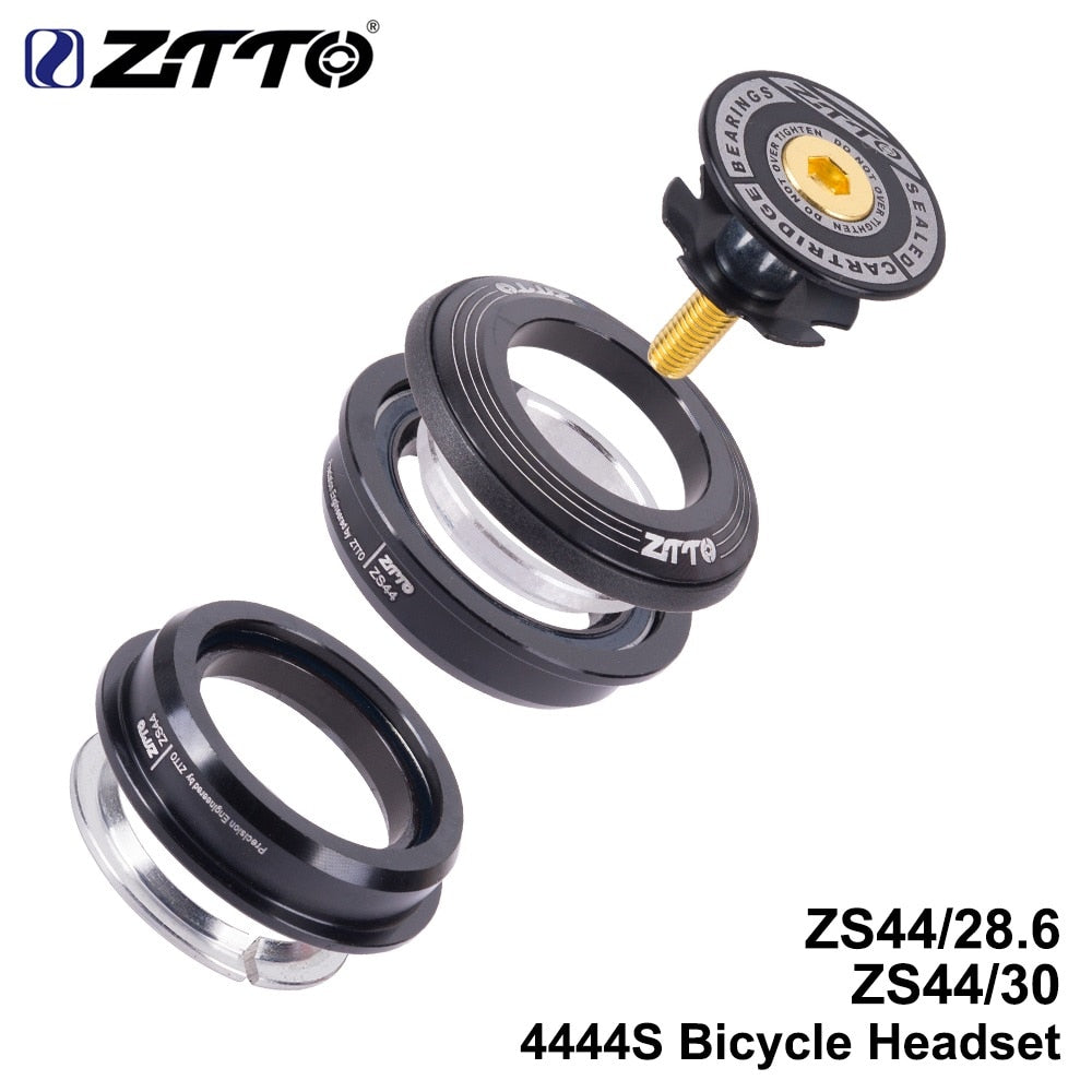 ZTTO MTB Bicycle 4444S Headset 44mm ZS44 1-1/8" 28.6mm Straight Tube Fork Mountain Road Bike Frame Low Profile Semi-Integrated