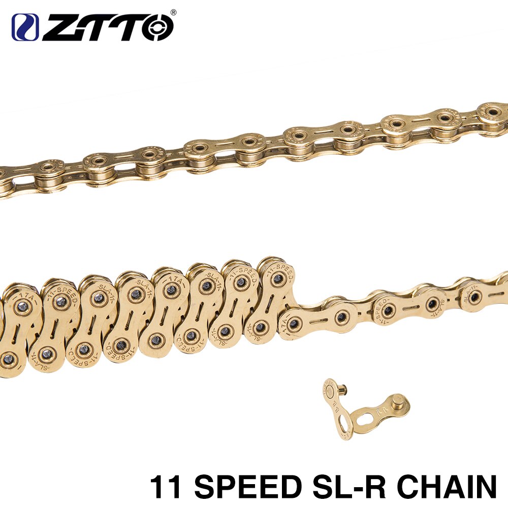 ZTTO 11 Speed Golden SLR Chain11s 22 s Road Bicycle ultralight  Durable missing link Gold Chains for parts K7 MTB Mountain Bike