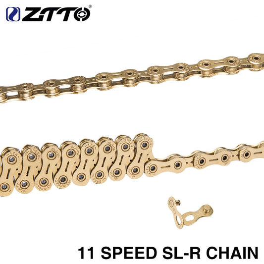 ZTTO 11 Speed Golden SLR Chain11s 22 s Road Bicycle ultralight  Durable missing link Gold Chains for parts K7 MTB Mountain Bike