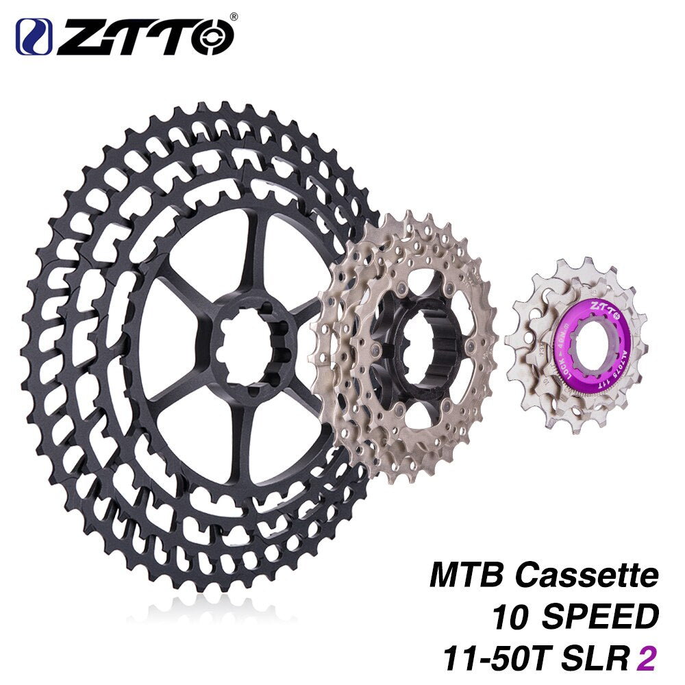 ZTTO MTB 10 Speed 11-50T SLR2 UltraLight Cassette For M7000 m6000 10s 50T k7 360g CNC Freewheel Bicycle Sprockets