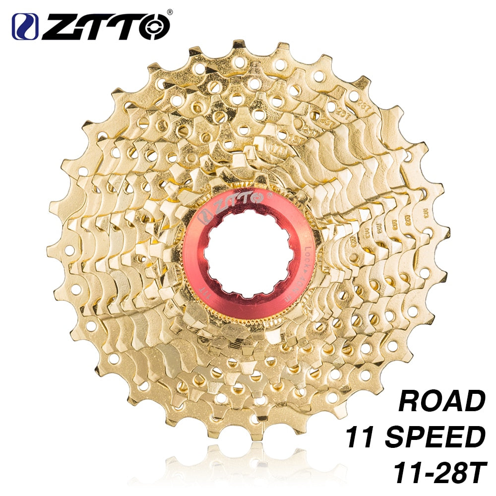 ZTTO Road Bike Cassette 11 Speed 11-28T Gold Cassette 11s 11v Sprocket ZTTO k7 28T Golden Freewheel For Force UT 105 Rival