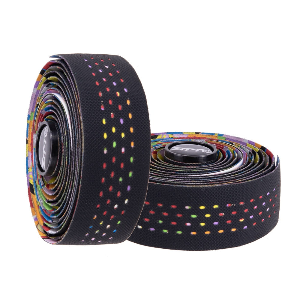 ZTTO Road Bike Bar Tape High Quality Vibration Damping Anti-Vibration EVA PU Handlebar Bar Tape Colorful Wrap +2 Bar Plug