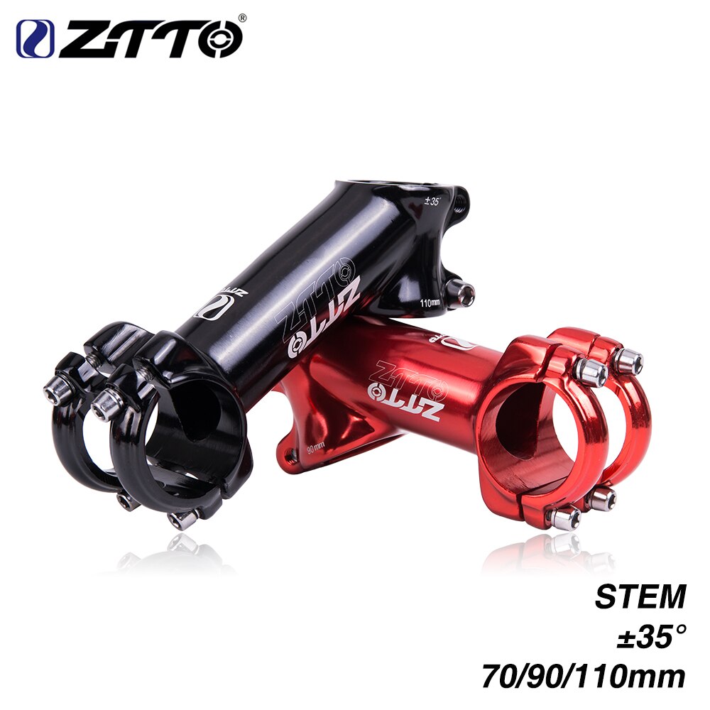 ZTTO Bicycle Parts MTB Road Bike Stem 70 90 110mm 35 Degree High-Strength Lightweight 31.8mm Polished For XC For AM