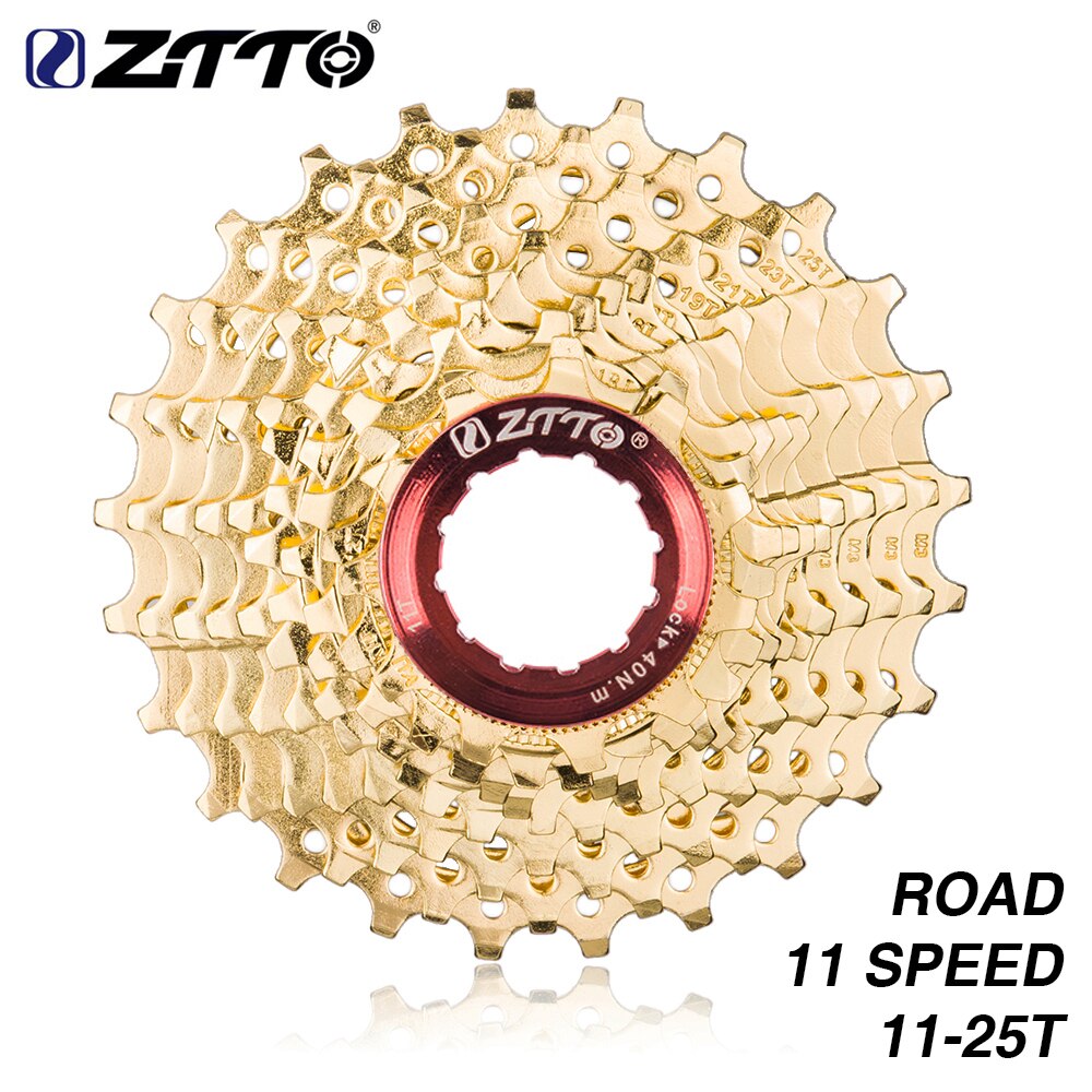 ZTTO  11 s 25t Cassette  Gold 11-25T  Golden Steel Freewheel 22 Speed Flywheel Sprocket for Road Bicycle