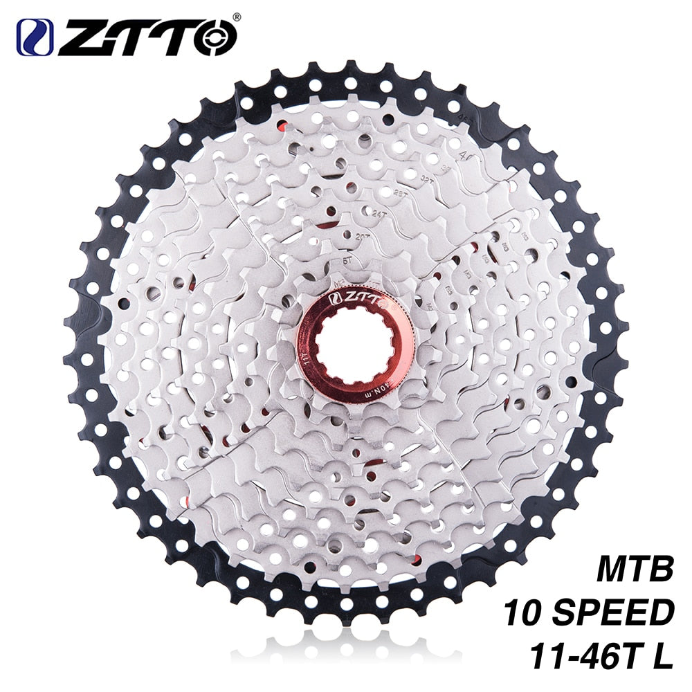 ZTTO MTB 10 speed Cassette 11-46 Sprocket 10speed 11-46T Wide Ratio Freewheel For Mountain Bike 10s M590 M6000 M610 M780 X7 Part