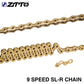ZTTO MTB Bike 9 Speed Golden  Chain  missing link 9s  Chain ultralight Part Durable Gold for Mountain Road Bicycle