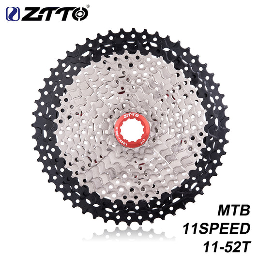 ZTTO 11 Speed 11-52t Freewheel Black Silver Cassette l Wide Ratio for MTB Mountain Bike Bicycle