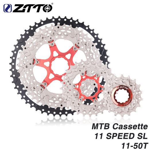 ZTTO 11s 11 - 50t SL Cassette  MTB 11Speed  Wide Ratio UltraLight Freewheel Mountain Bike Bicycle Parts for K7 X1 XO1 XX1 m9000