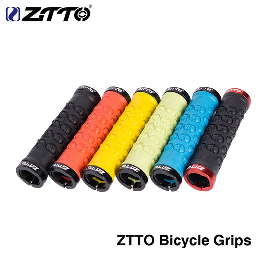 ZTTO Bicycle Parts MTB Handlebar Grips TPR Rubber Anti Slip Grips For MTB Folding Bike Skull AG-23 1Pair